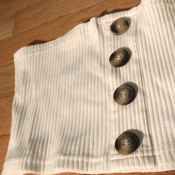 ZAFUL Two Piece Buttoned Ribbed Bandeau Top Set women’s S - Picture 6 of 7